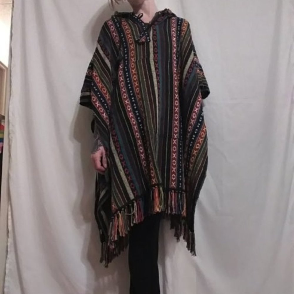 Hooded Boho Poncho
